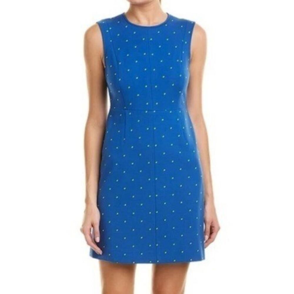 Diane Von Furstenberg MADYSON Dress Blue w/ Dot Design Sleeveless Size 2